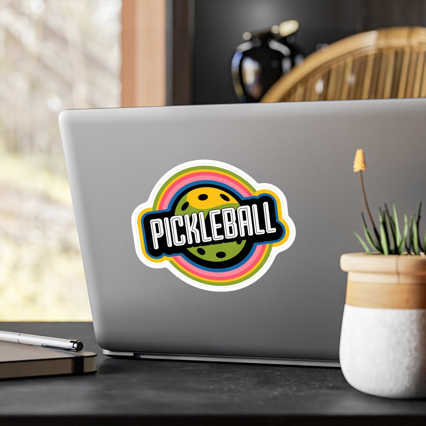 Retro Rays Pickleball Sticker