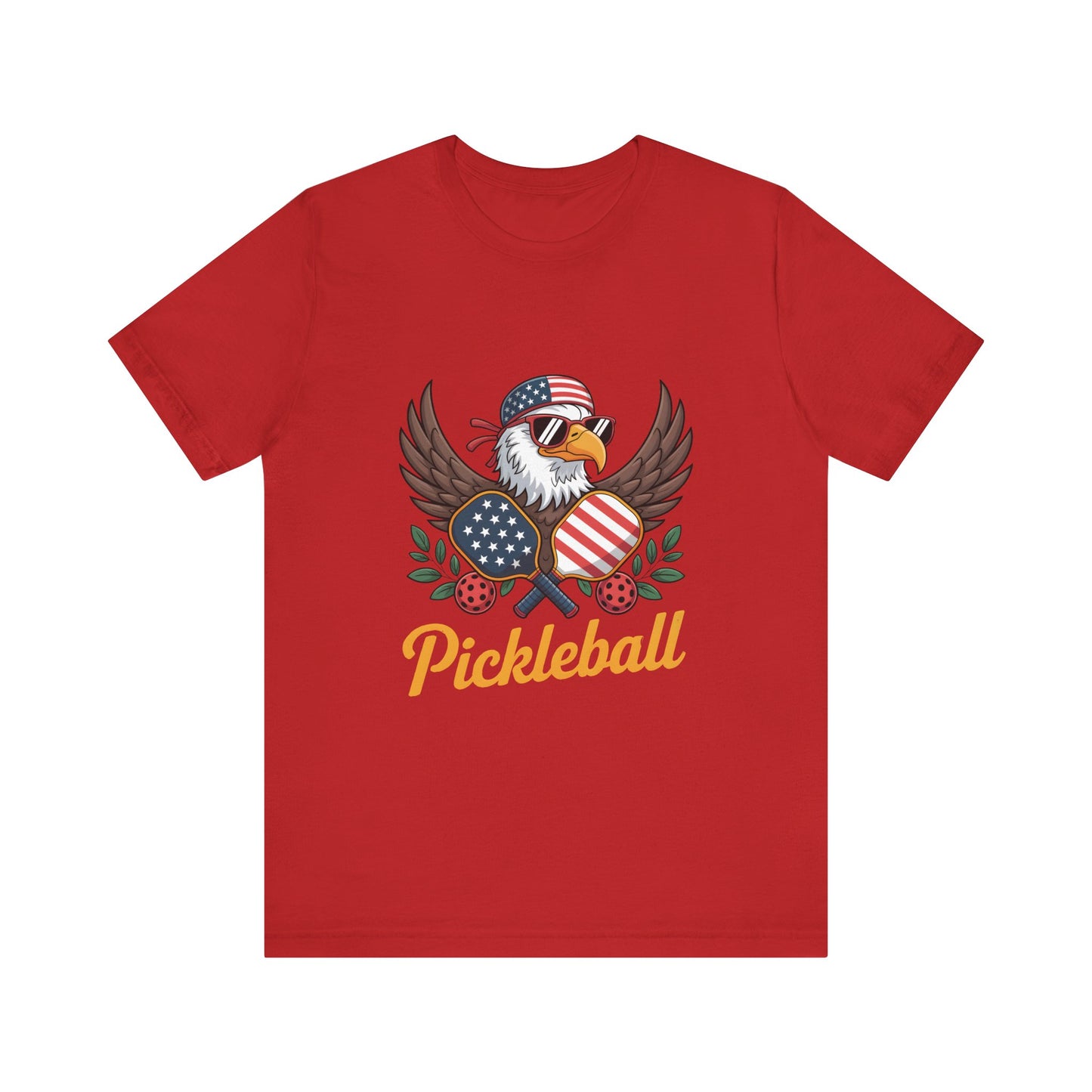 Patriotic Pickleball Tee, Unisex Short Sleeve T-Shirt, Sports Apparel for Pickleball Lovers, July 4th Gift, Casual Summer Wear