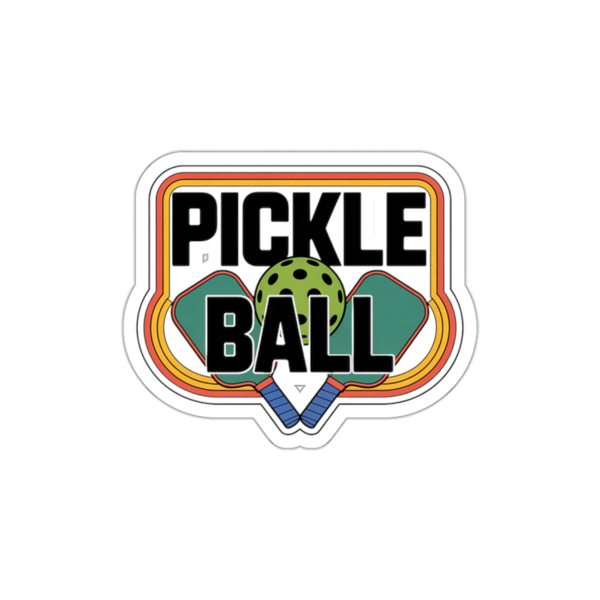 Retro Paddle Power - Vintage Pickleball Sticker