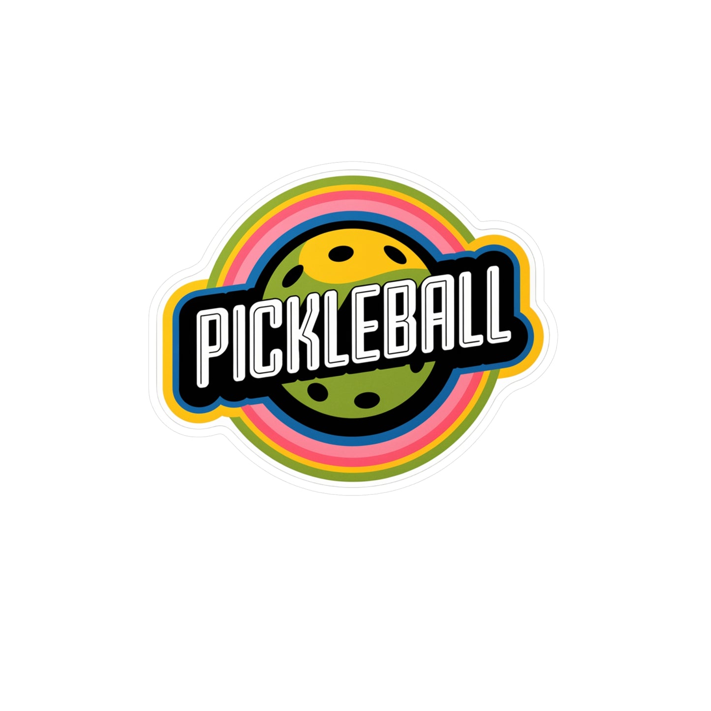 Retro Rays Pickleball Sticker
