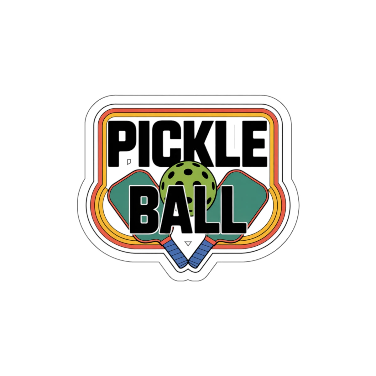 Retro Paddle Power - Vintage Pickleball Sticker