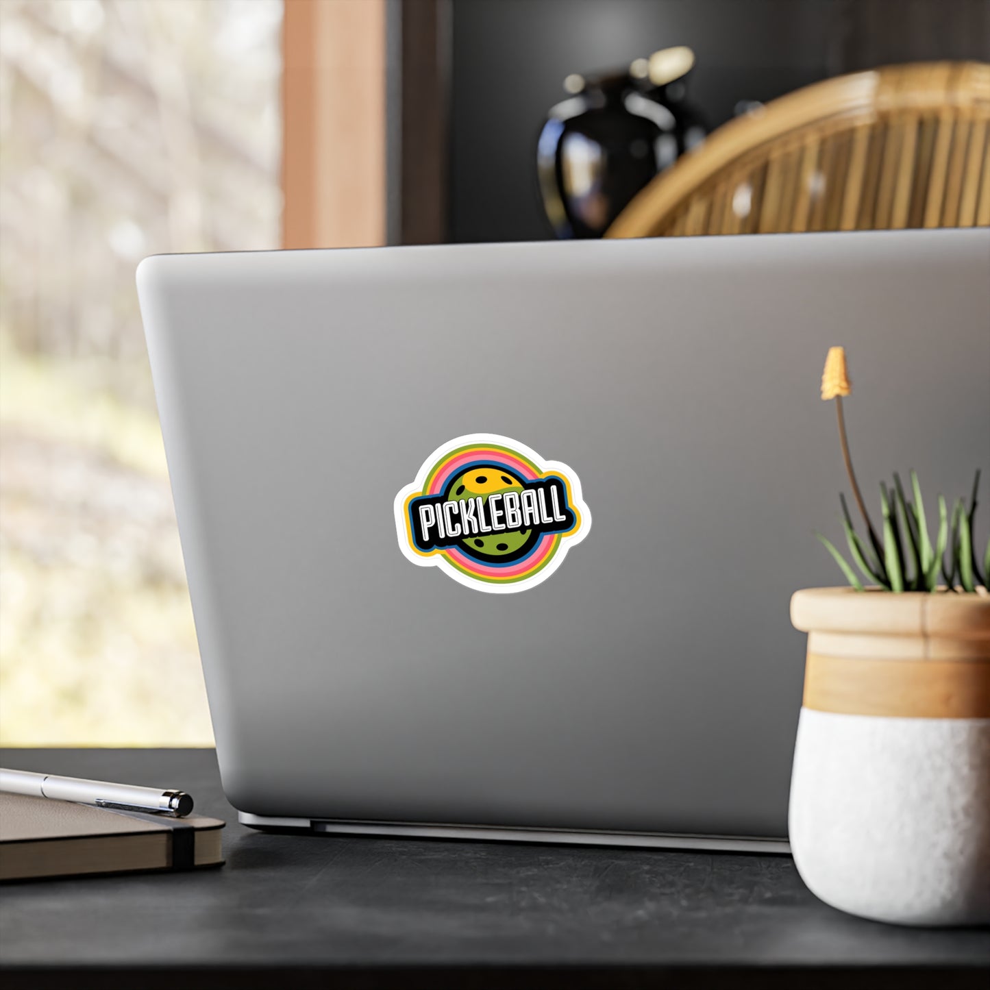 Retro Rays Pickleball Sticker