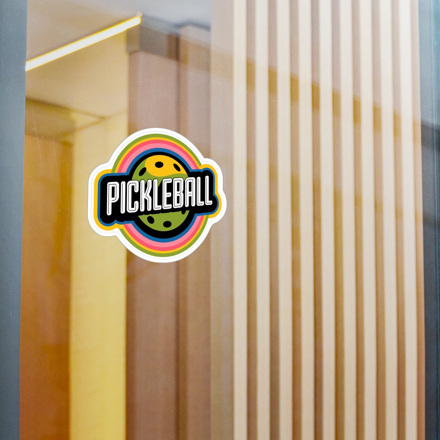 Retro Rays Pickleball Sticker