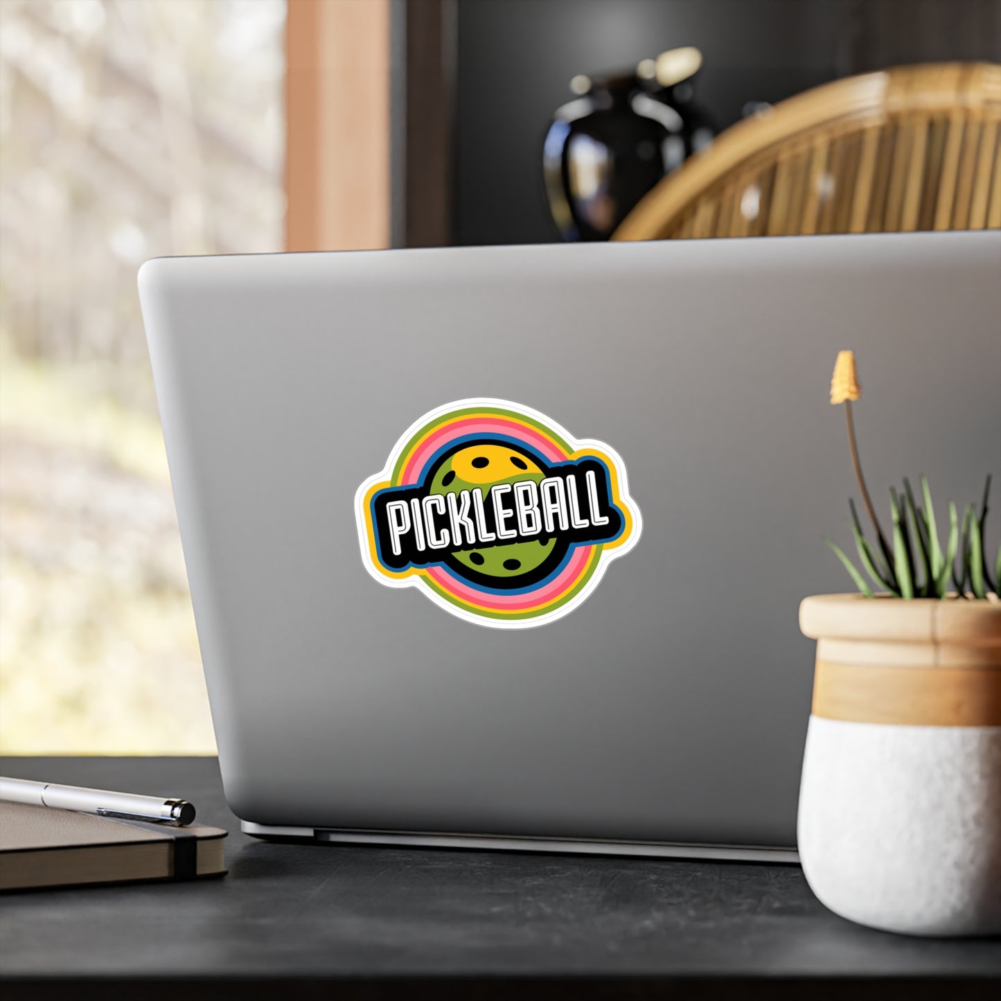 Retro Rays Pickleball Sticker