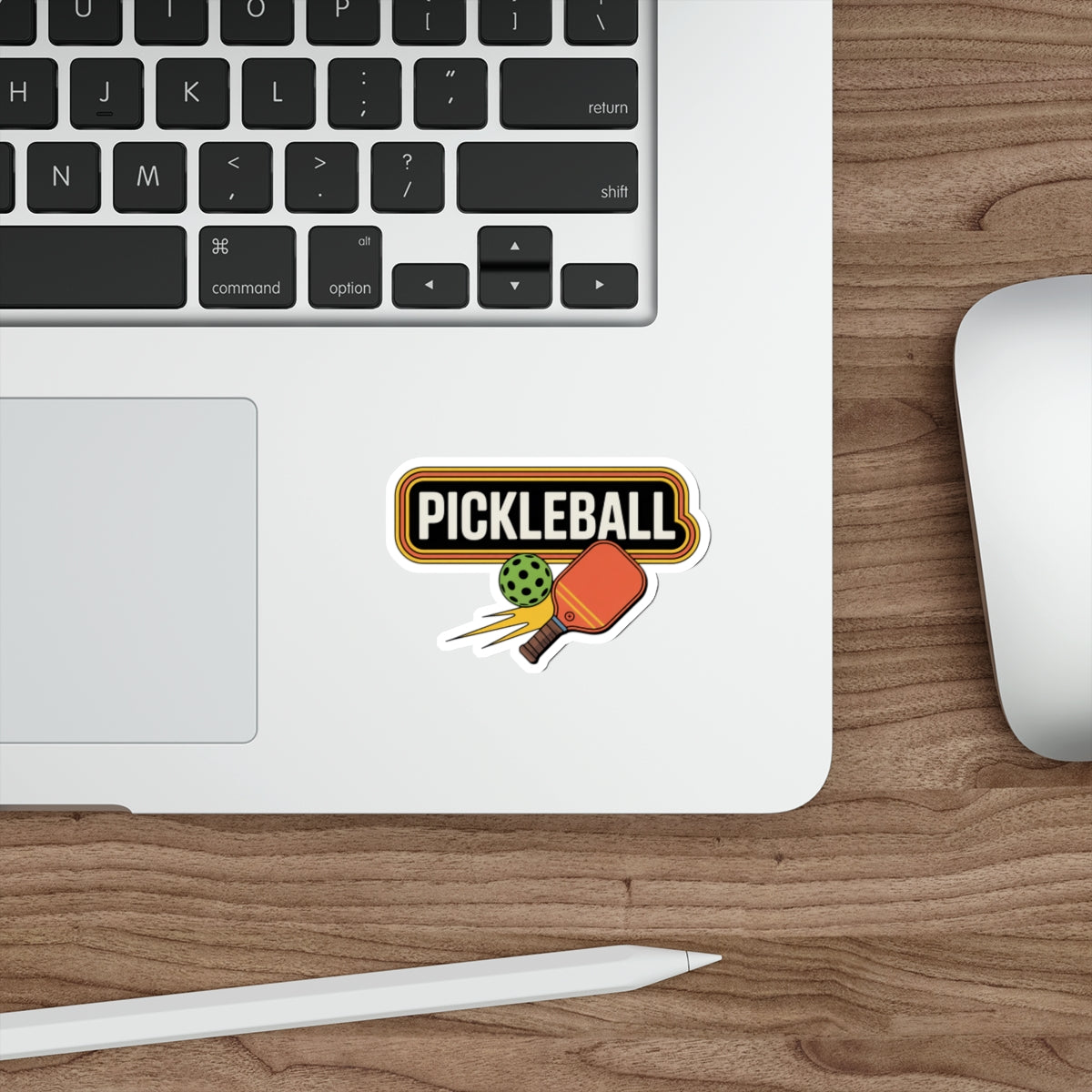 Vintage Pickleball Paddle Smash Sticker - Bold Orange Graphic