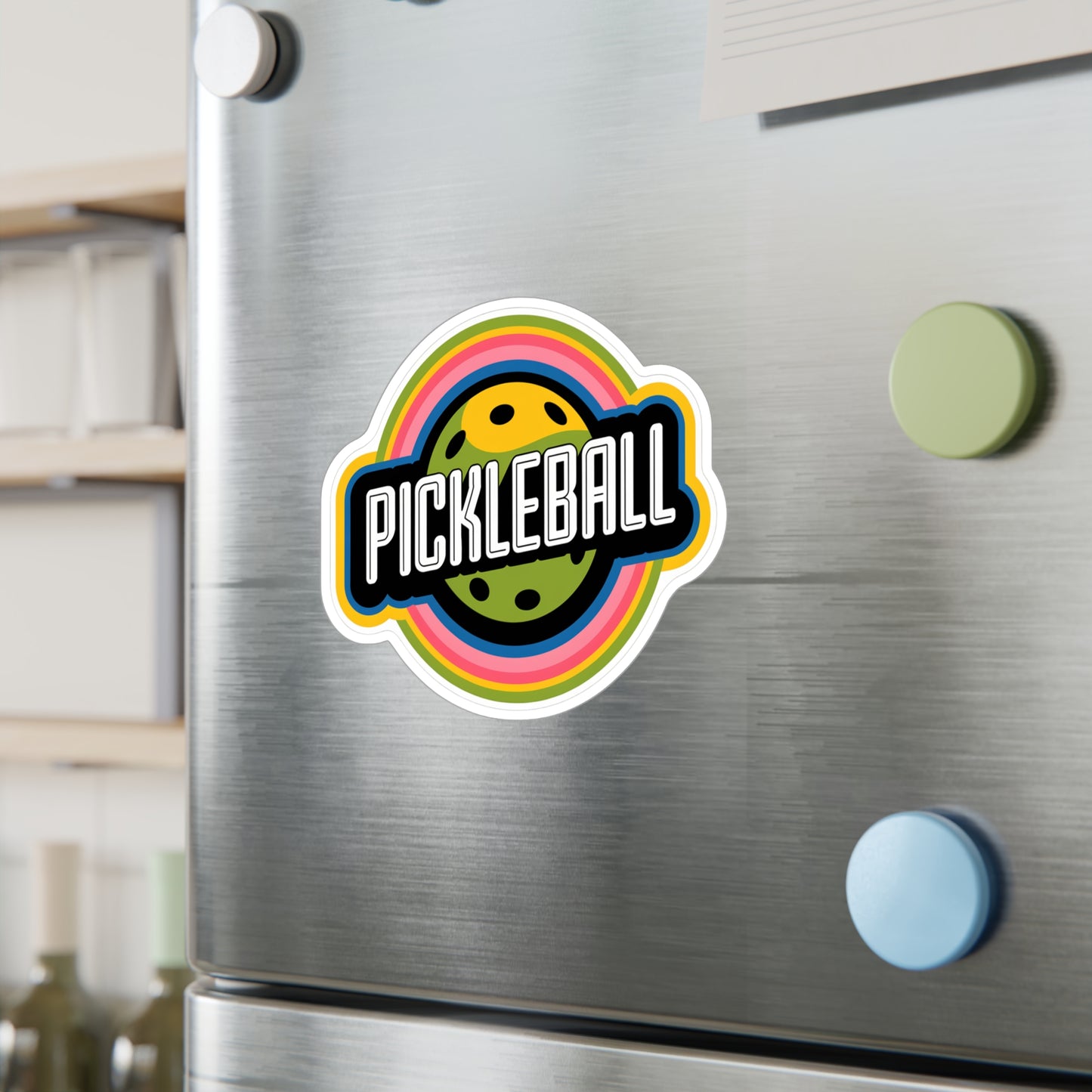 Retro Rays Pickleball Sticker