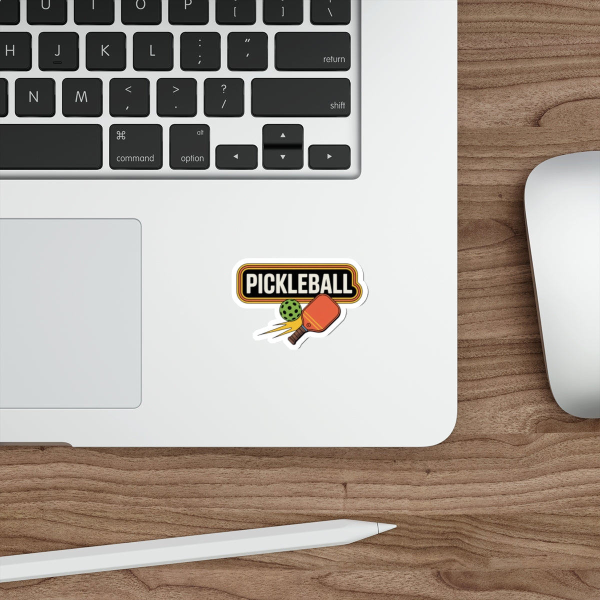 Vintage Pickleball Paddle Smash Sticker - Bold Orange Graphic
