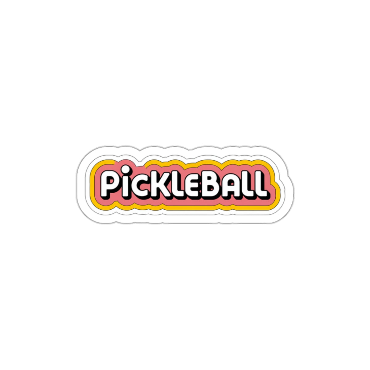 Retro Bubble Pickleball Sticker - Groovy 70s Throwback Style