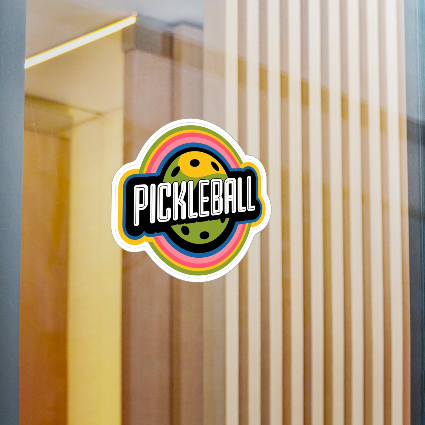 Retro Rays Pickleball Sticker
