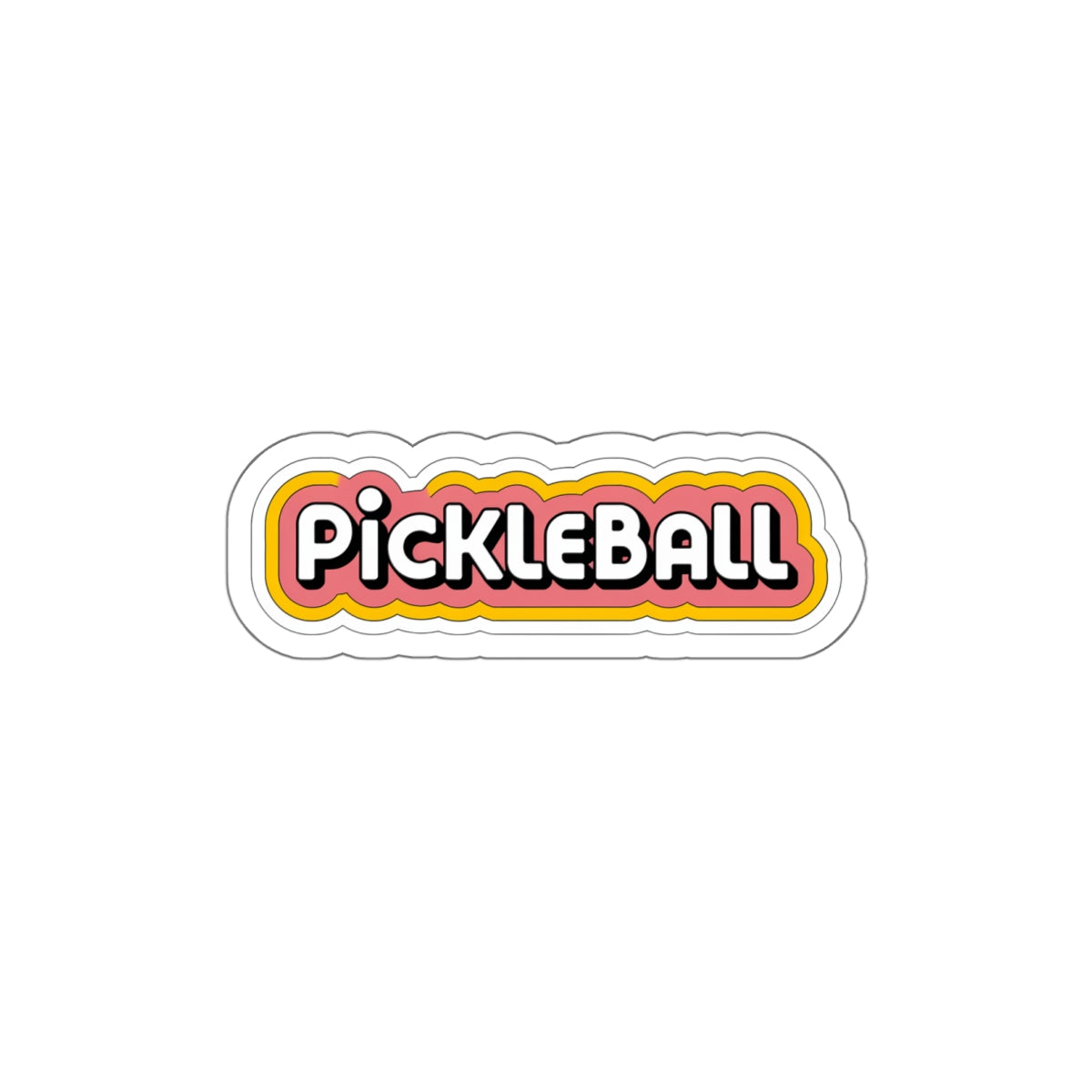 Retro Bubble Pickleball Sticker - Groovy 70s Throwback Style