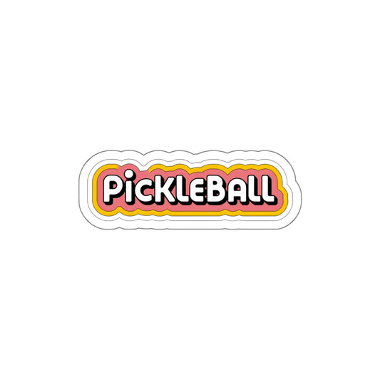 Retro Bubble Pickleball Sticker - Groovy 70s Throwback Style