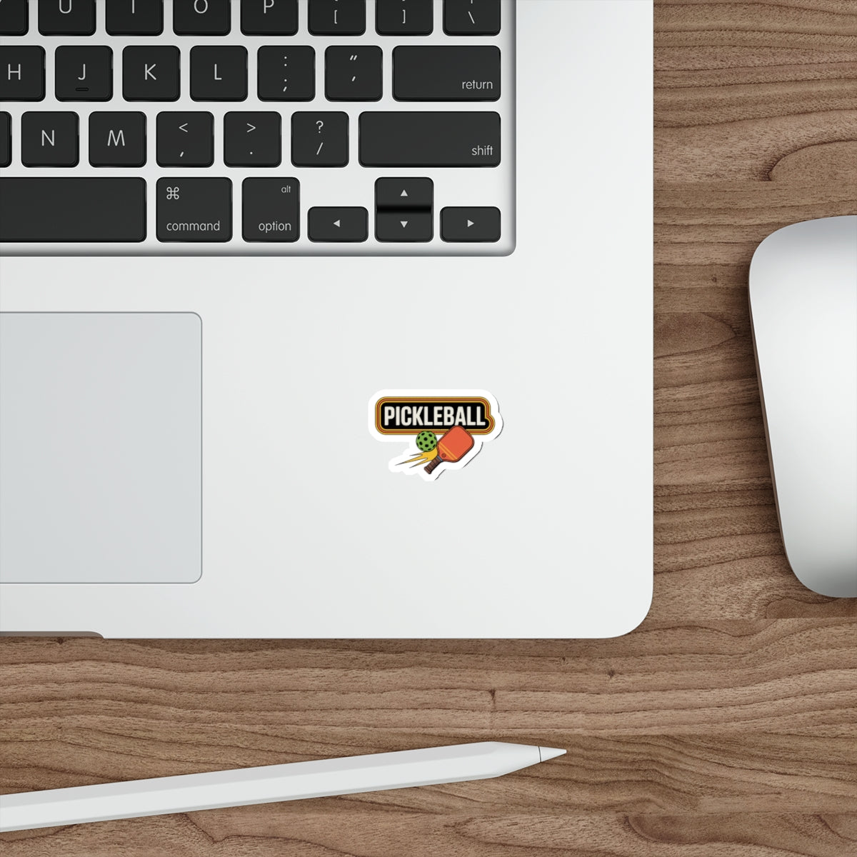 Vintage Pickleball Paddle Smash Sticker - Bold Orange Graphic