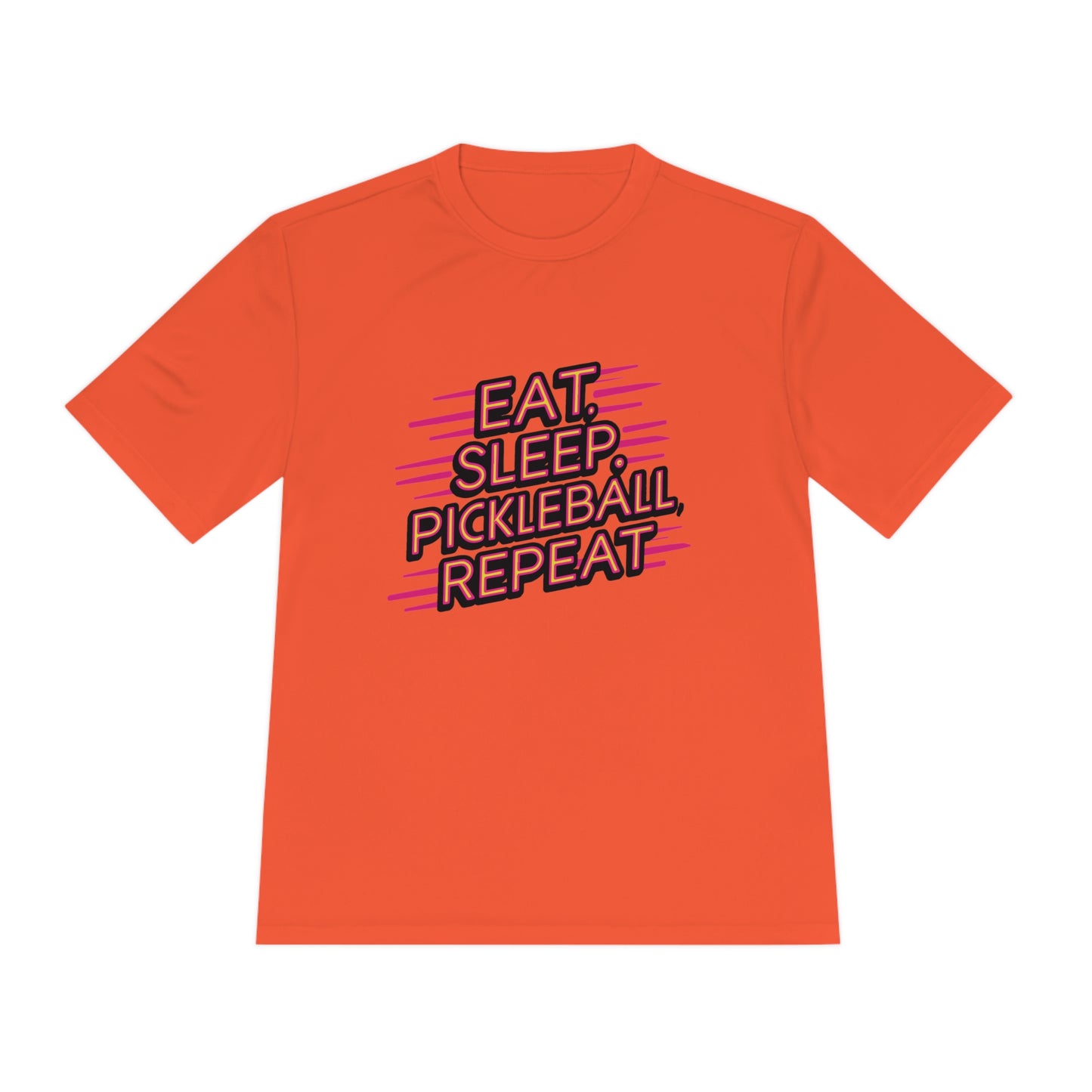 Eat Sleep Pickleball Repeat Pink Graphic Performance Pickleball T-Shirt