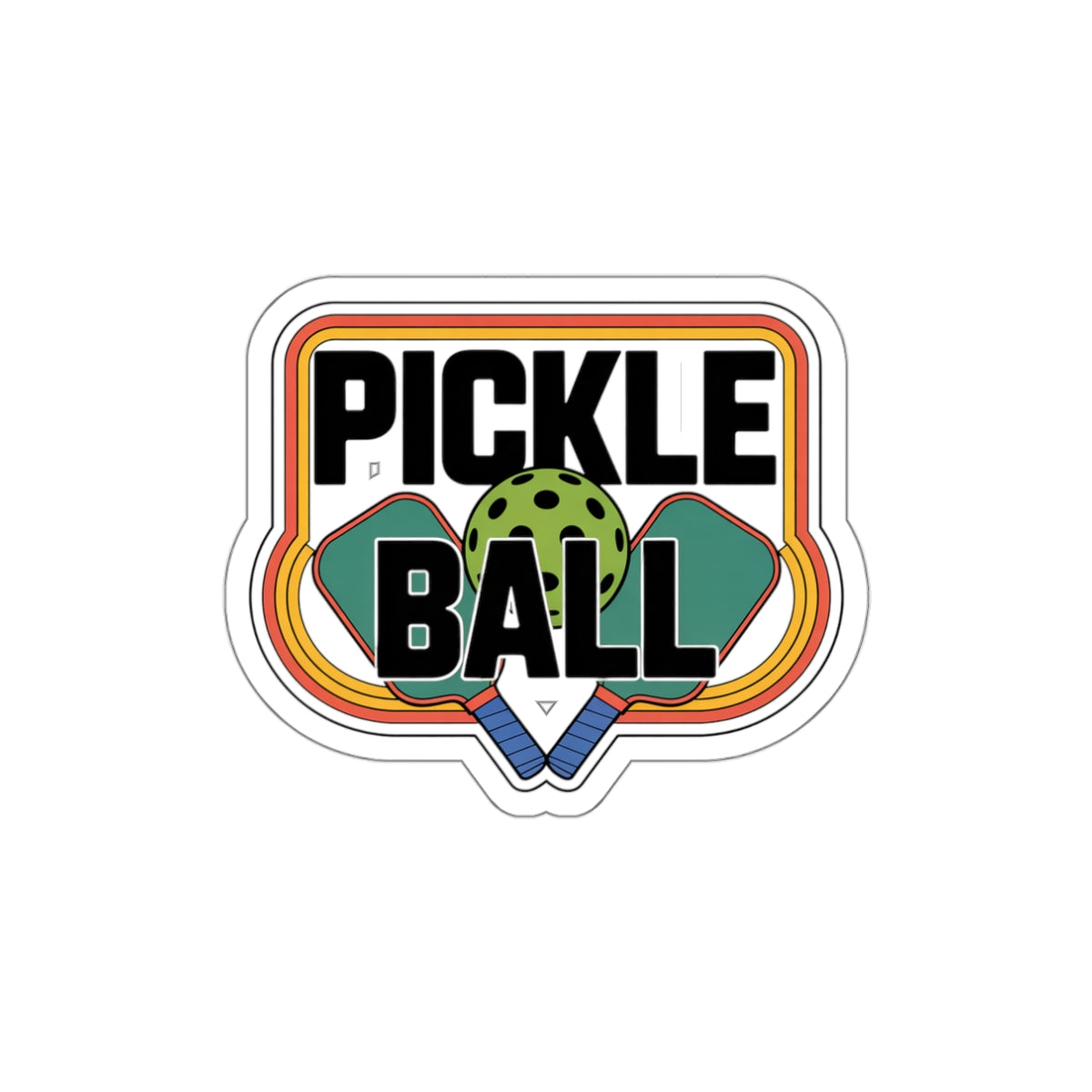 Retro Paddle Power - Vintage Pickleball Sticker