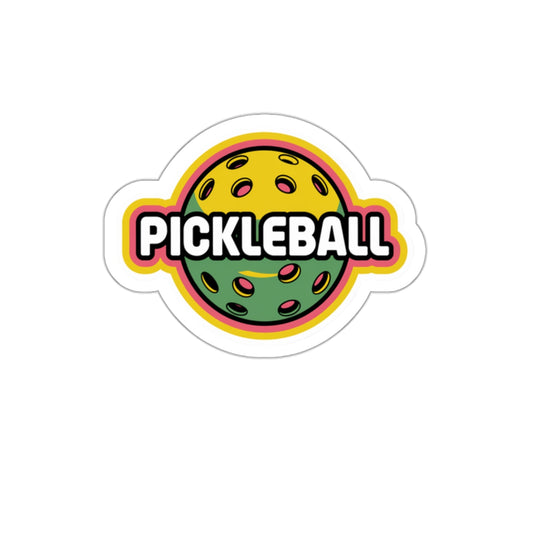 Retro Pickleball Ball Sticker - Vintage Style with Bold Text