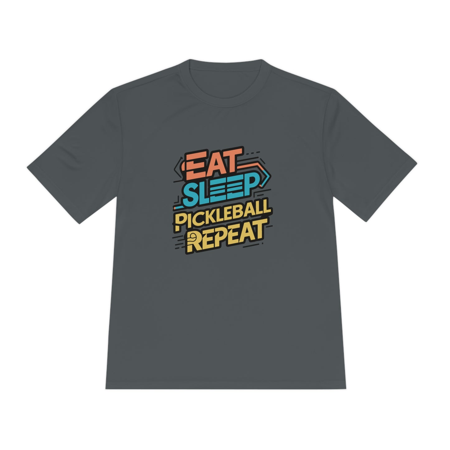 Eat Sleep Pickleball Repeat Performance T-Shirt Bold Design