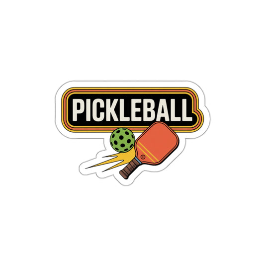 Vintage Pickleball Paddle Smash Sticker - Bold Orange Graphic