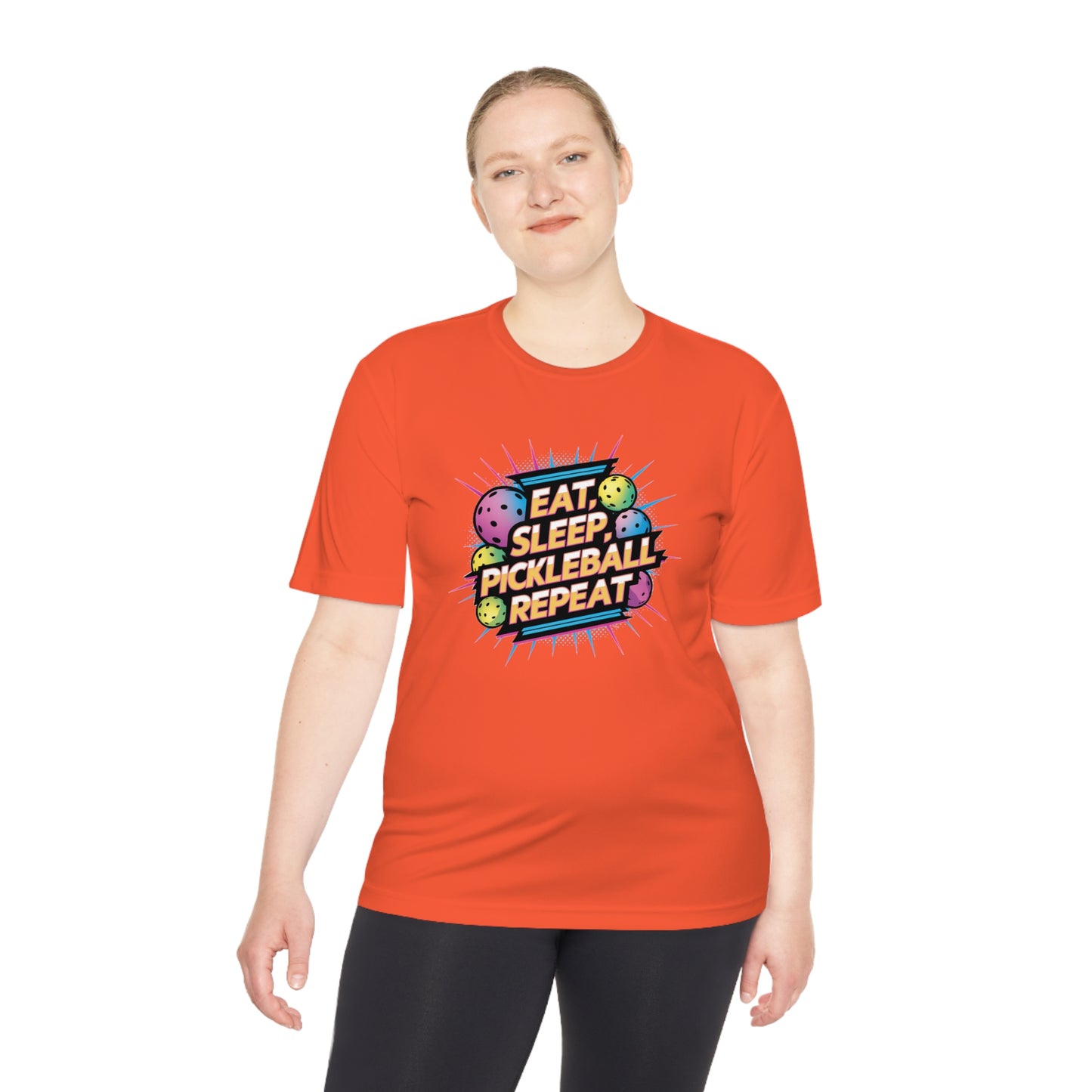 Eat Sleep Pickleball Repeat Neon Balls Performance Tee