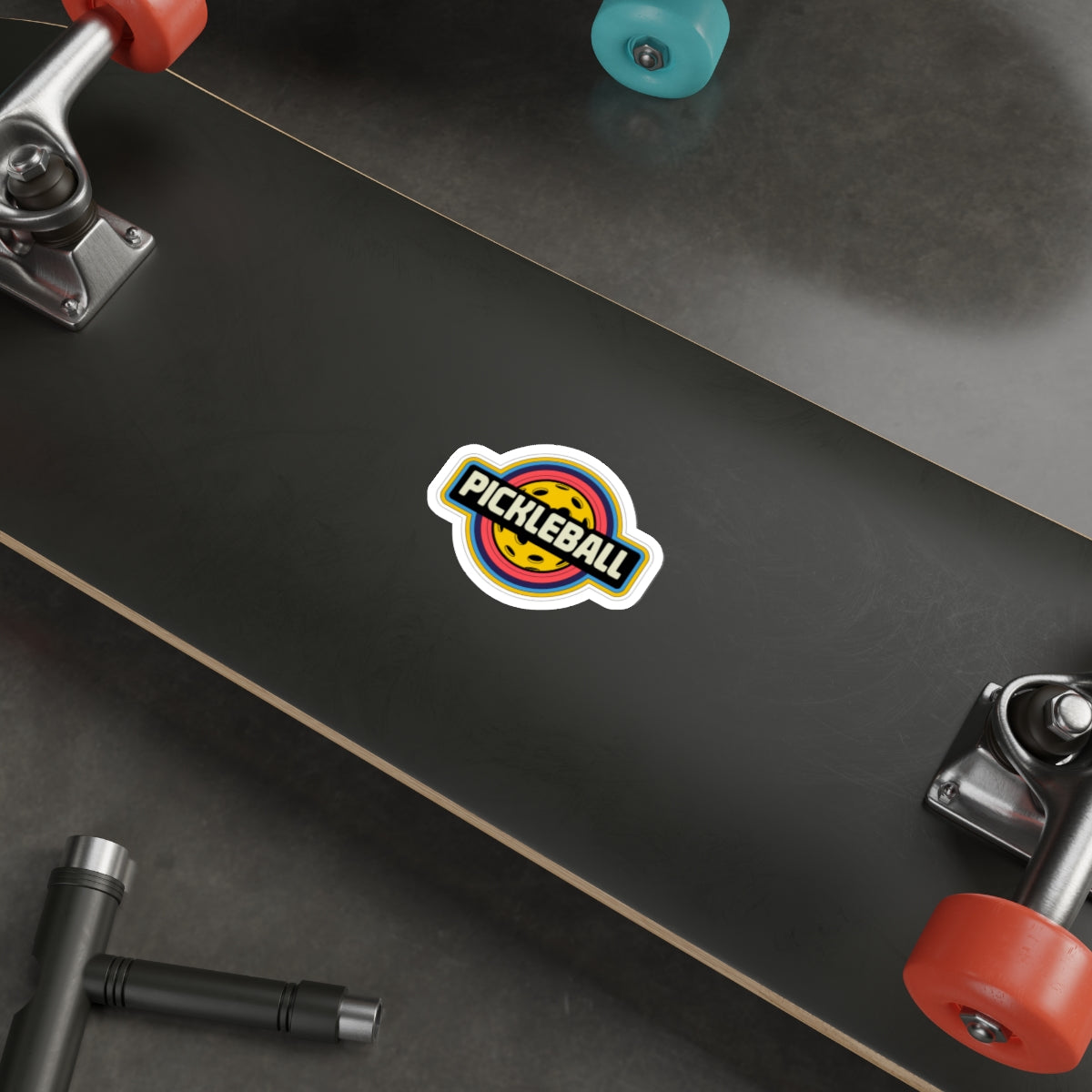 Retro Pickleball Sticker - Bold & Colorful 70s Vibes