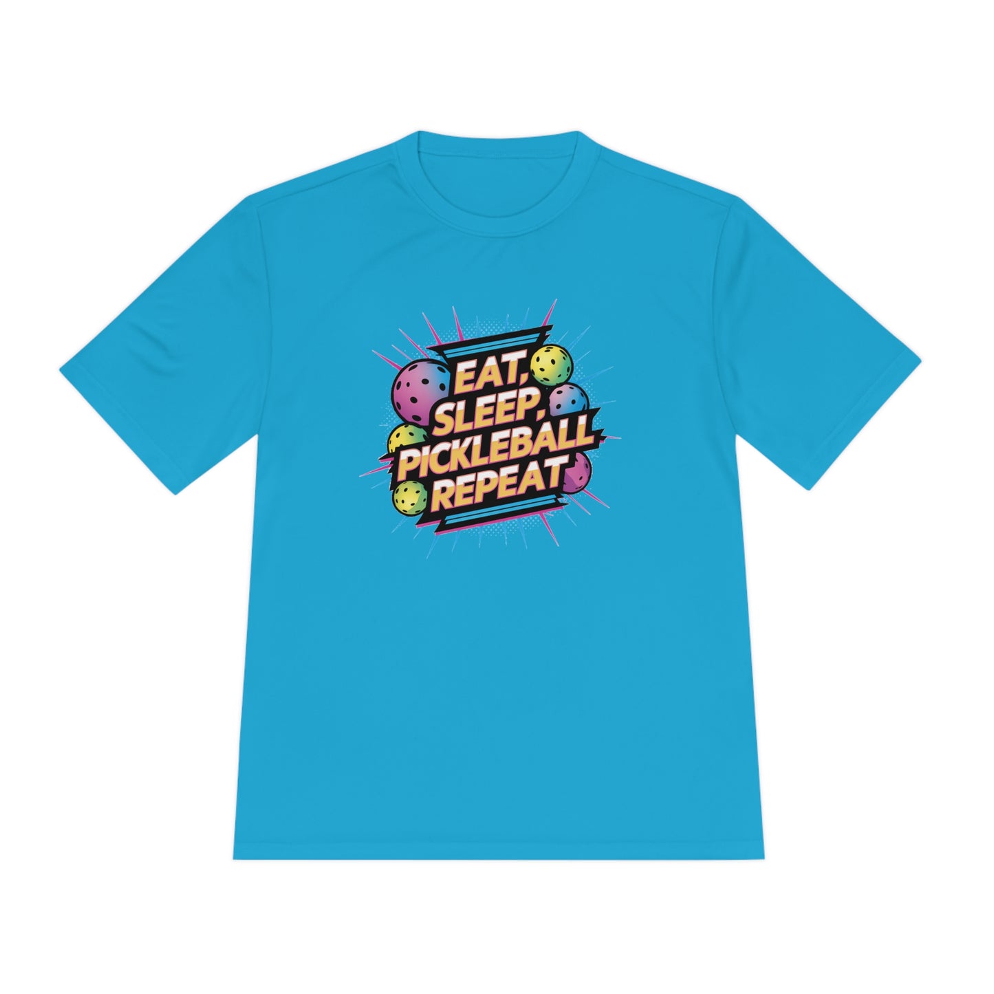 Eat Sleep Pickleball Repeat Neon Balls Performance Tee