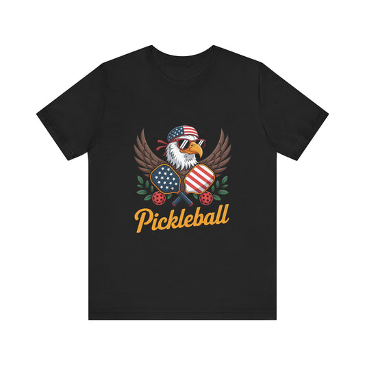 Patriotic Pickleball Tee, Unisex Short Sleeve T-Shirt, Sports Apparel for Pickleball Lovers, July 4th Gift, Casual Summer Wear