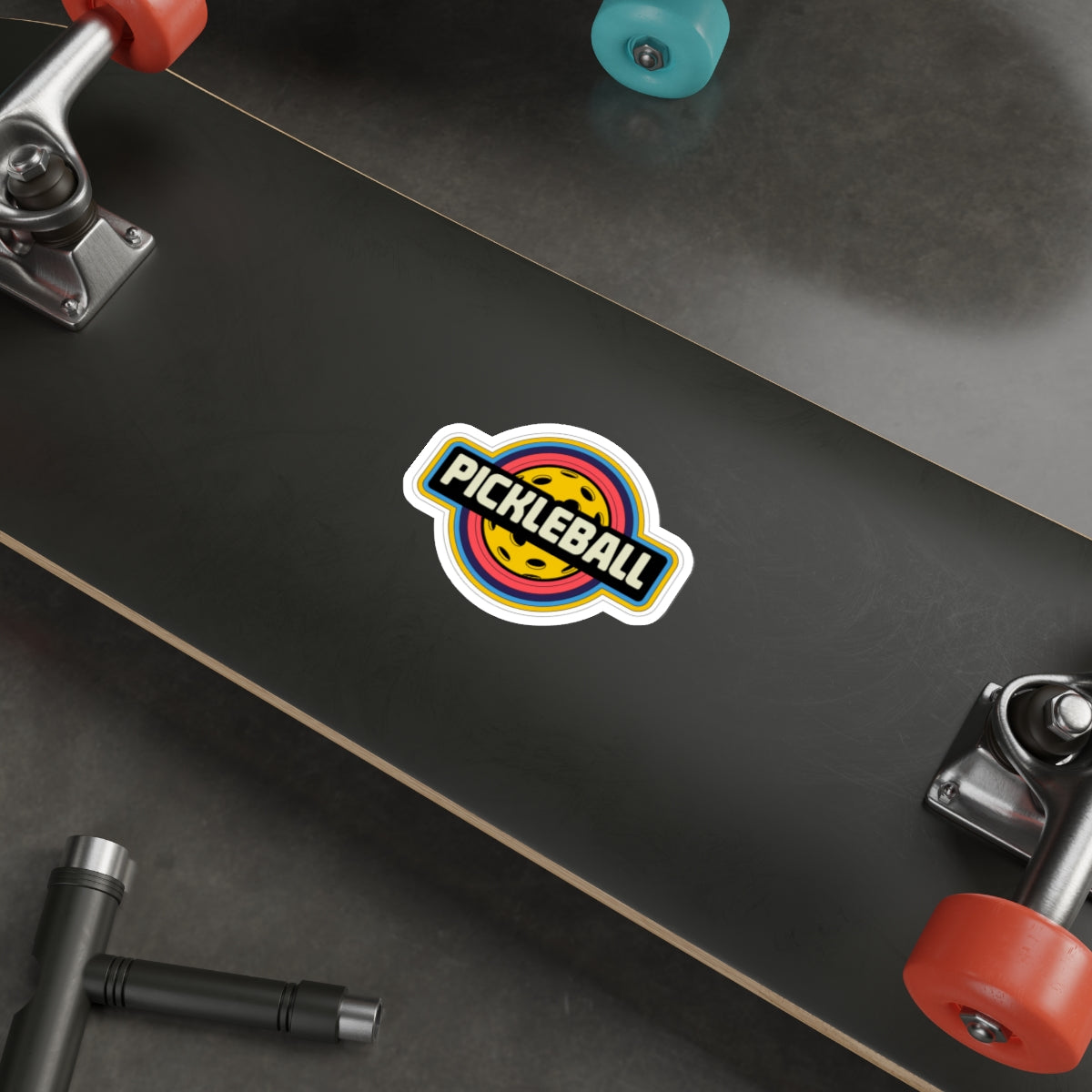 Retro Pickleball Sticker - Bold & Colorful 70s Vibes