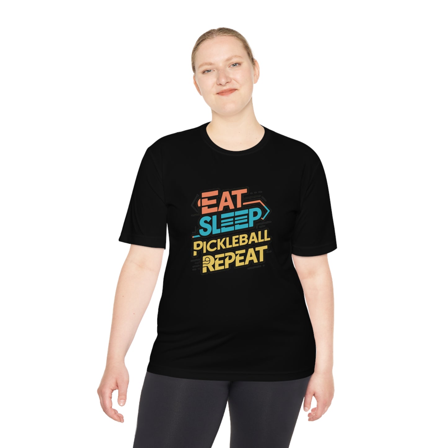 Eat Sleep Pickleball Repeat Performance T-Shirt Bold Design