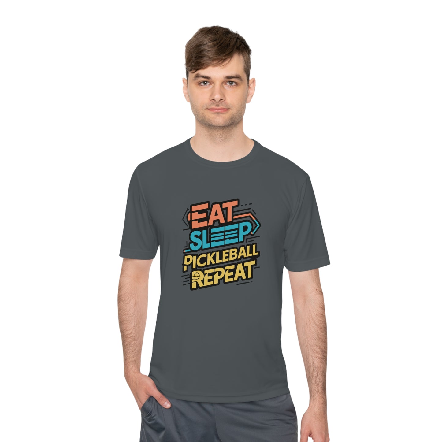 Eat Sleep Pickleball Repeat Performance T-Shirt Bold Design