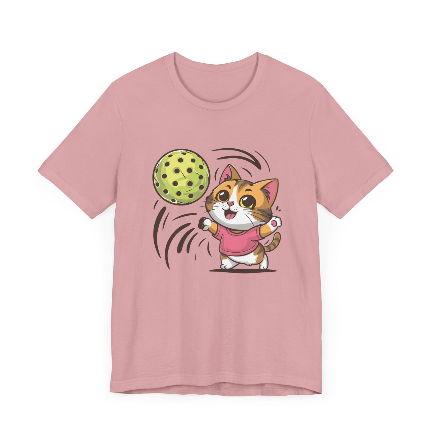 Cute Pickleball Cat T-Shirt – Cartoon Cat Design