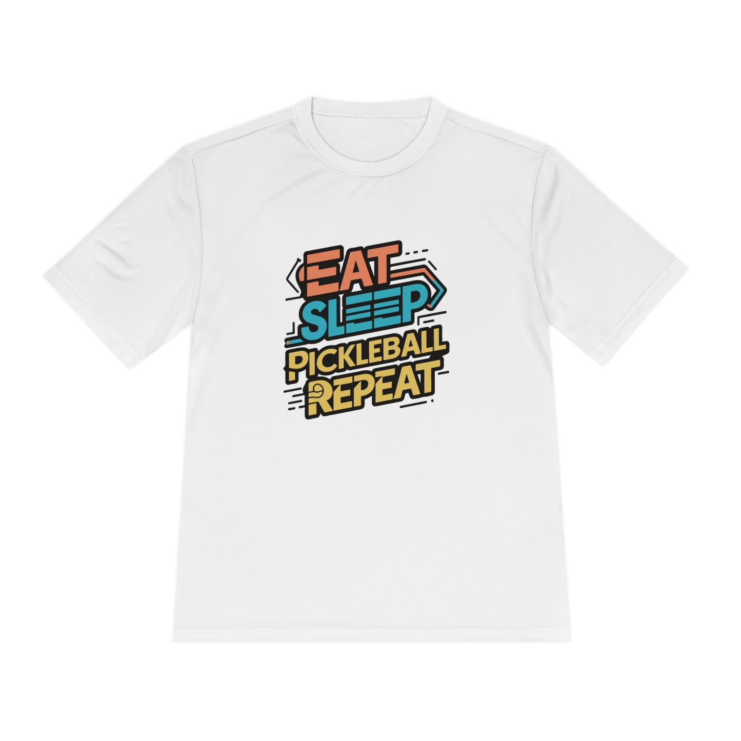 Eat Sleep Pickleball Repeat Performance T-Shirt Bold Design