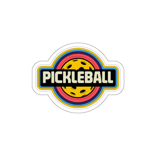 Retro Pickleball Sticker - Bold & Colorful 70s Vibes