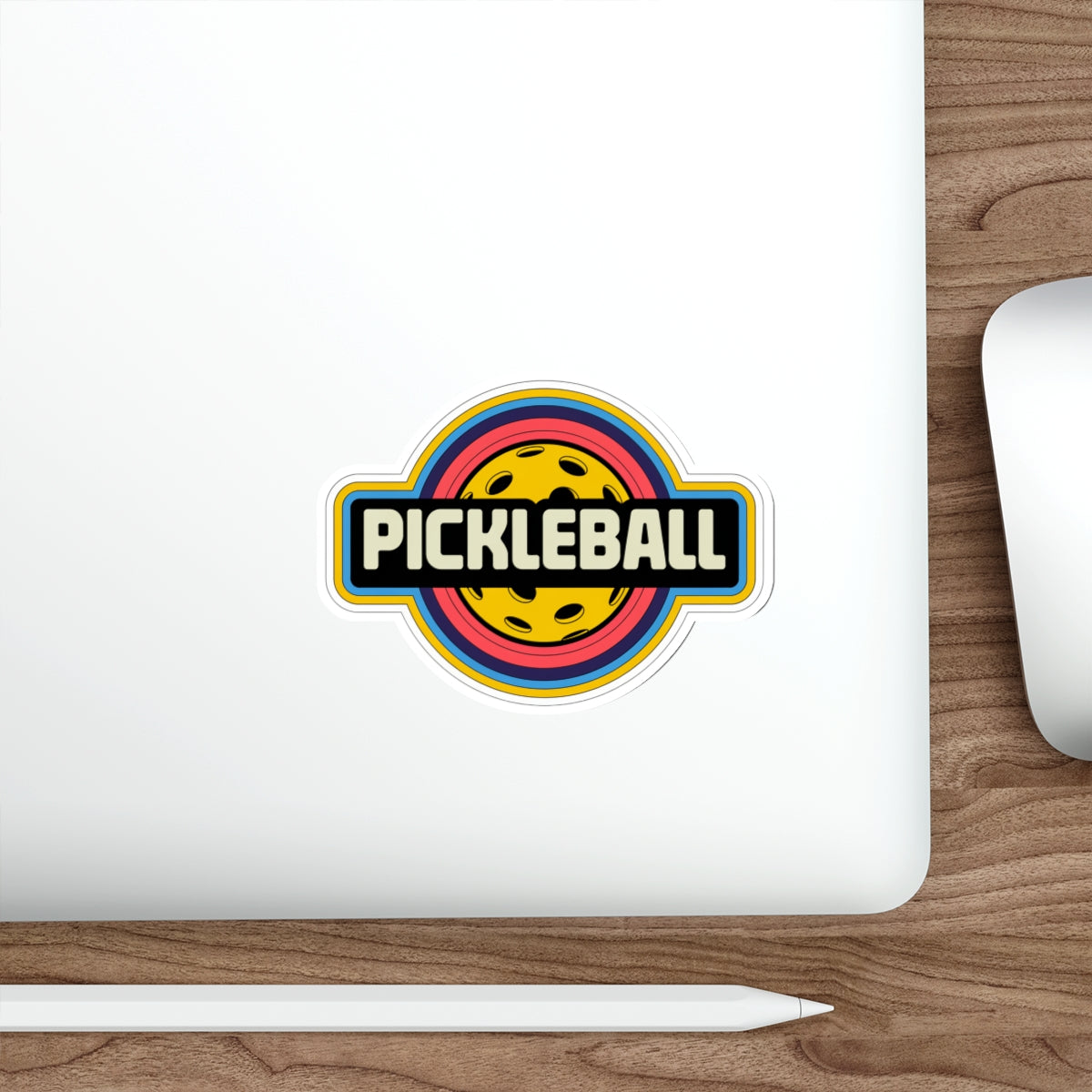 Retro Pickleball Sticker - Bold & Colorful 70s Vibes