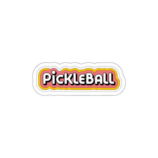 Retro Bubble Pickleball Sticker - Groovy 70s Throwback Style
