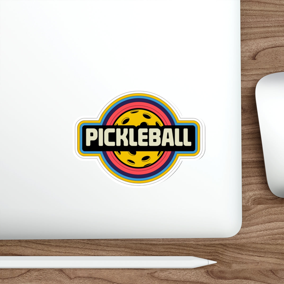 Retro Pickleball Sticker - Bold & Colorful 70s Vibes