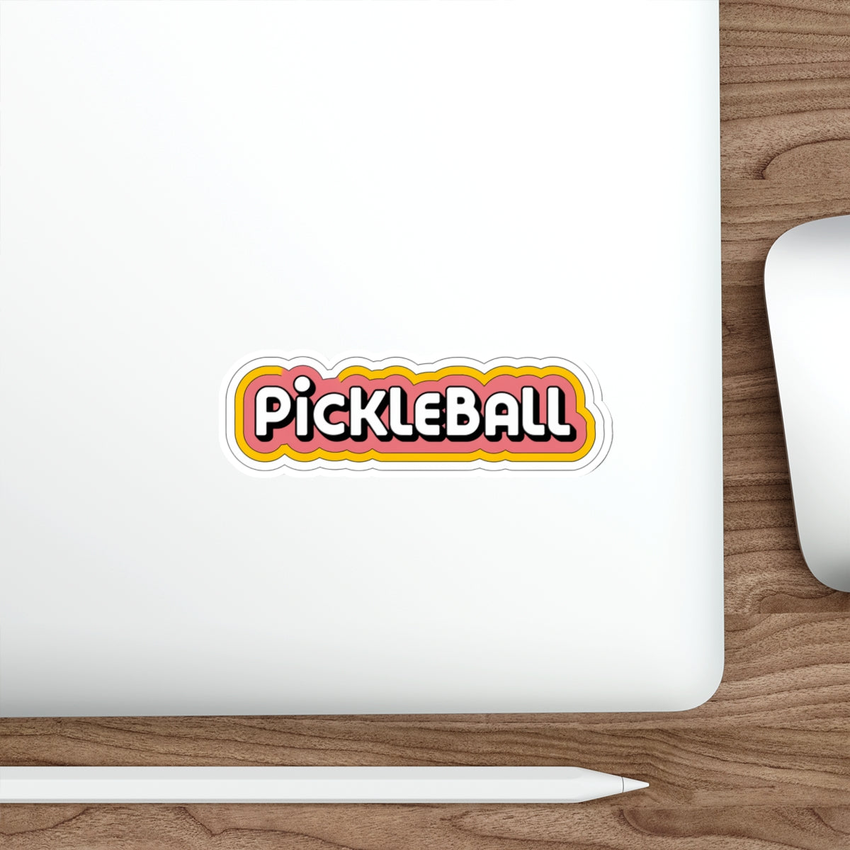 Retro Bubble Pickleball Sticker - Groovy 70s Throwback Style