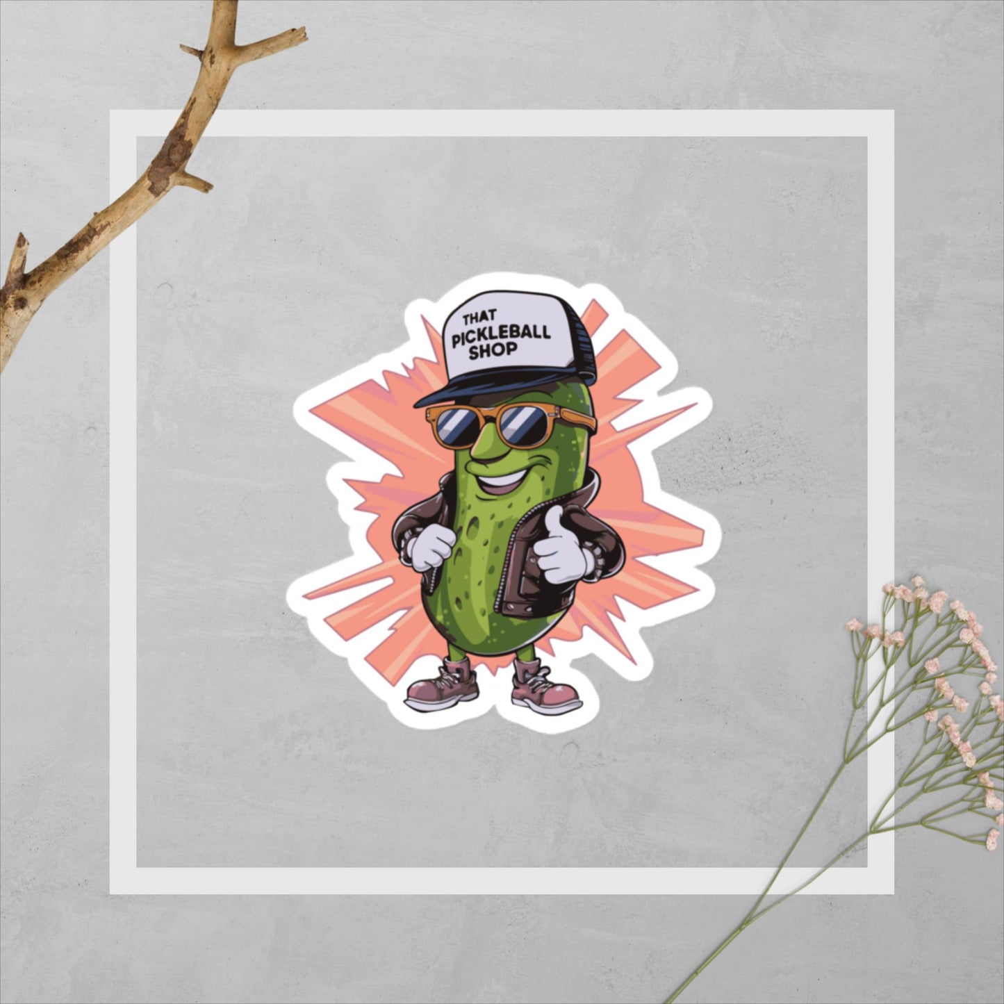 Rad Pickleball Pro Pickle Character Sticker – High-Quality, Weather-Resistant