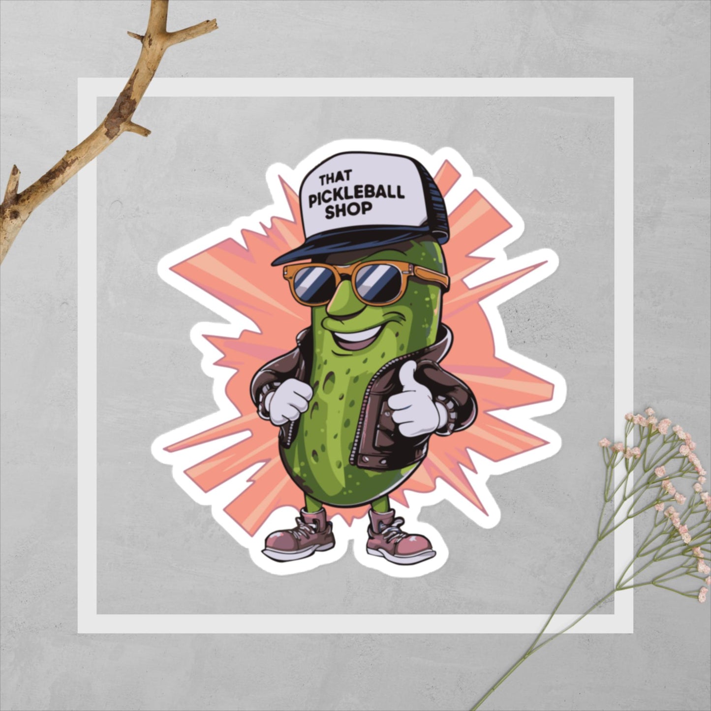 Rad Pickleball Pro Pickle Character Sticker – High-Quality, Weather-Resistant