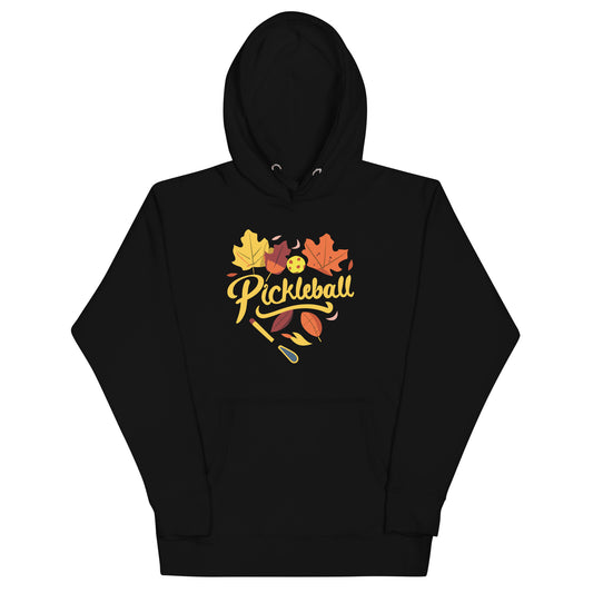Pickleball Fall Foliage Heart Unisex Hoodie
