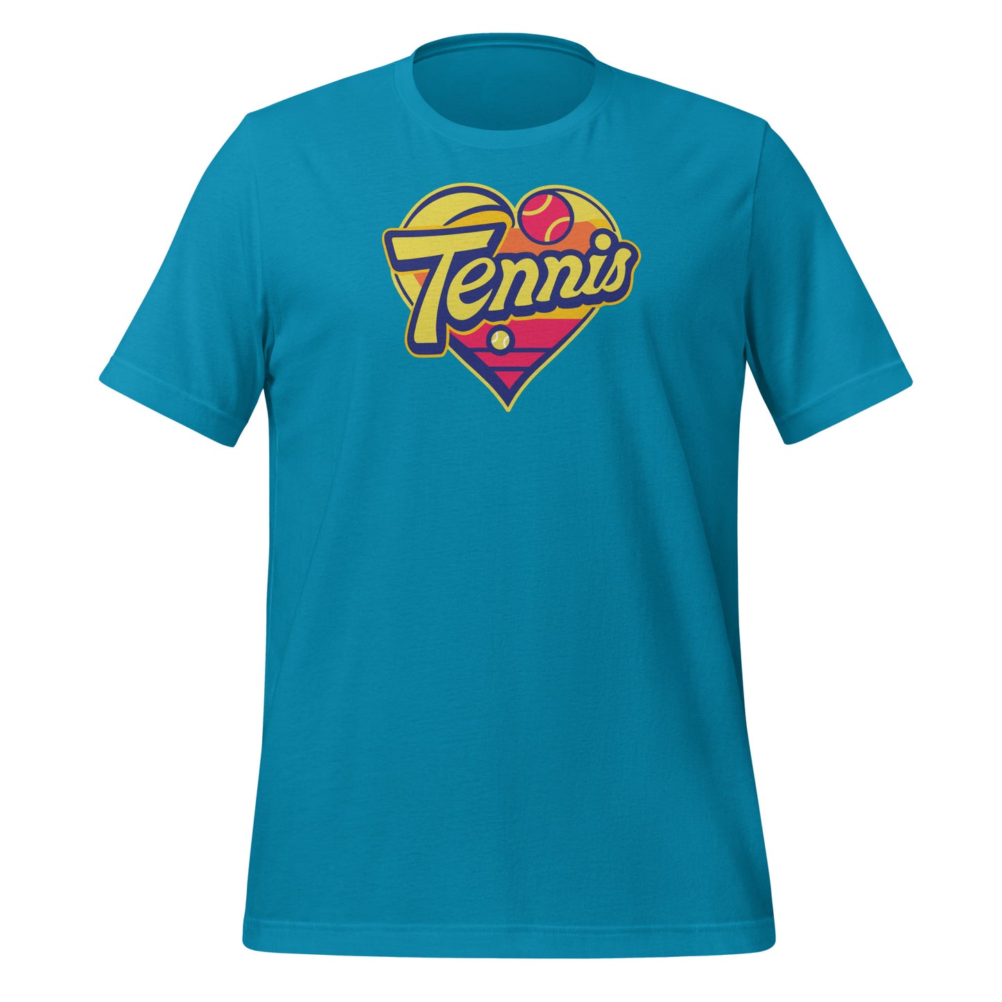 Retro Heart Tennis T-Shirt | Classic Sunset Court Style