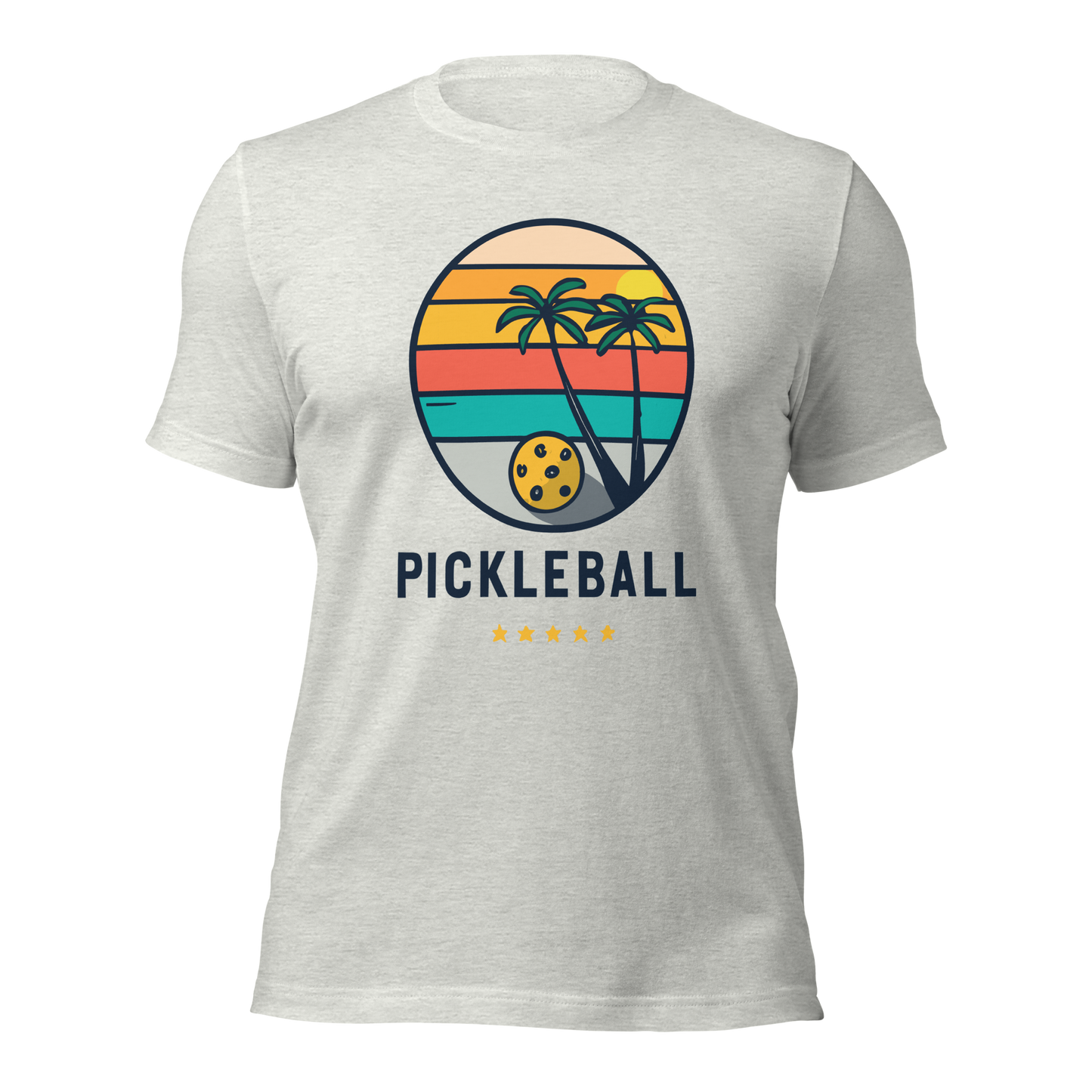 Pickleball on the Beach Retro Unisex t-shirt