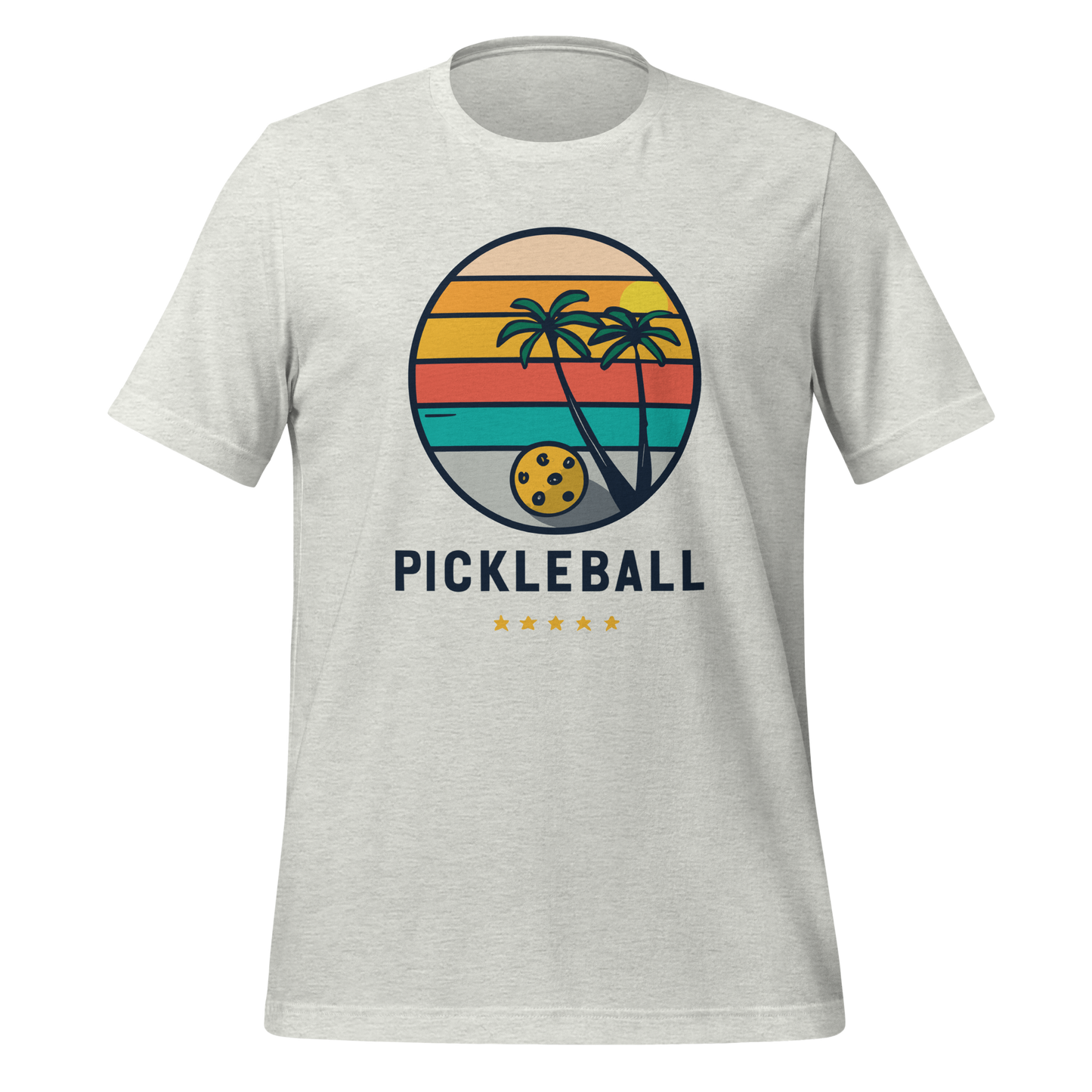 Pickleball on the Beach Retro Unisex t-shirt