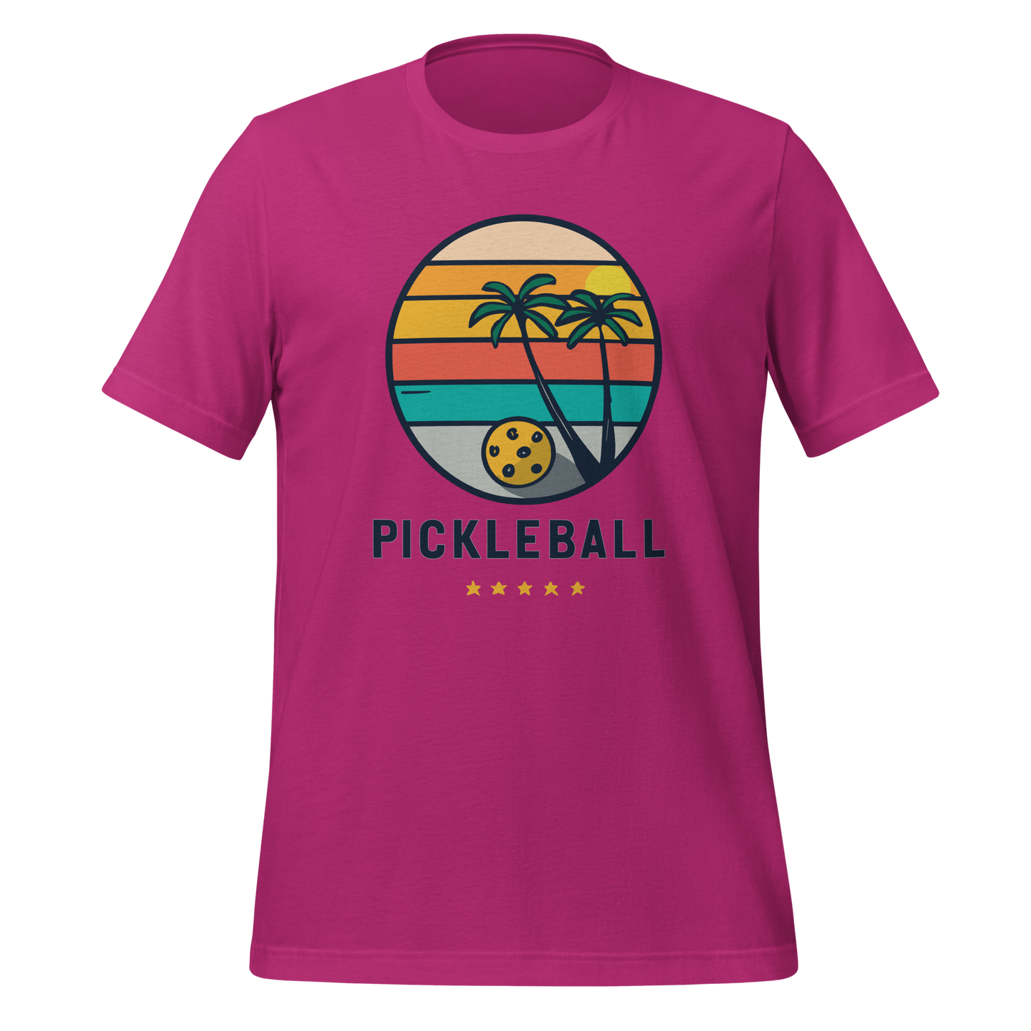 Pickleball on the Beach Retro Unisex t-shirt