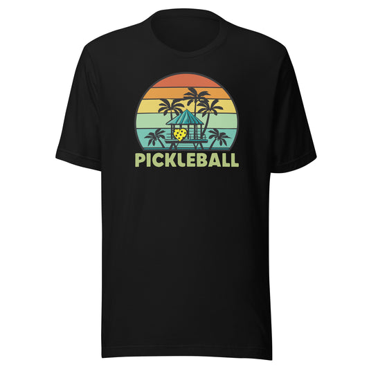 Pickleball Paradise Tiki Hut Heart Unisex t-shirt