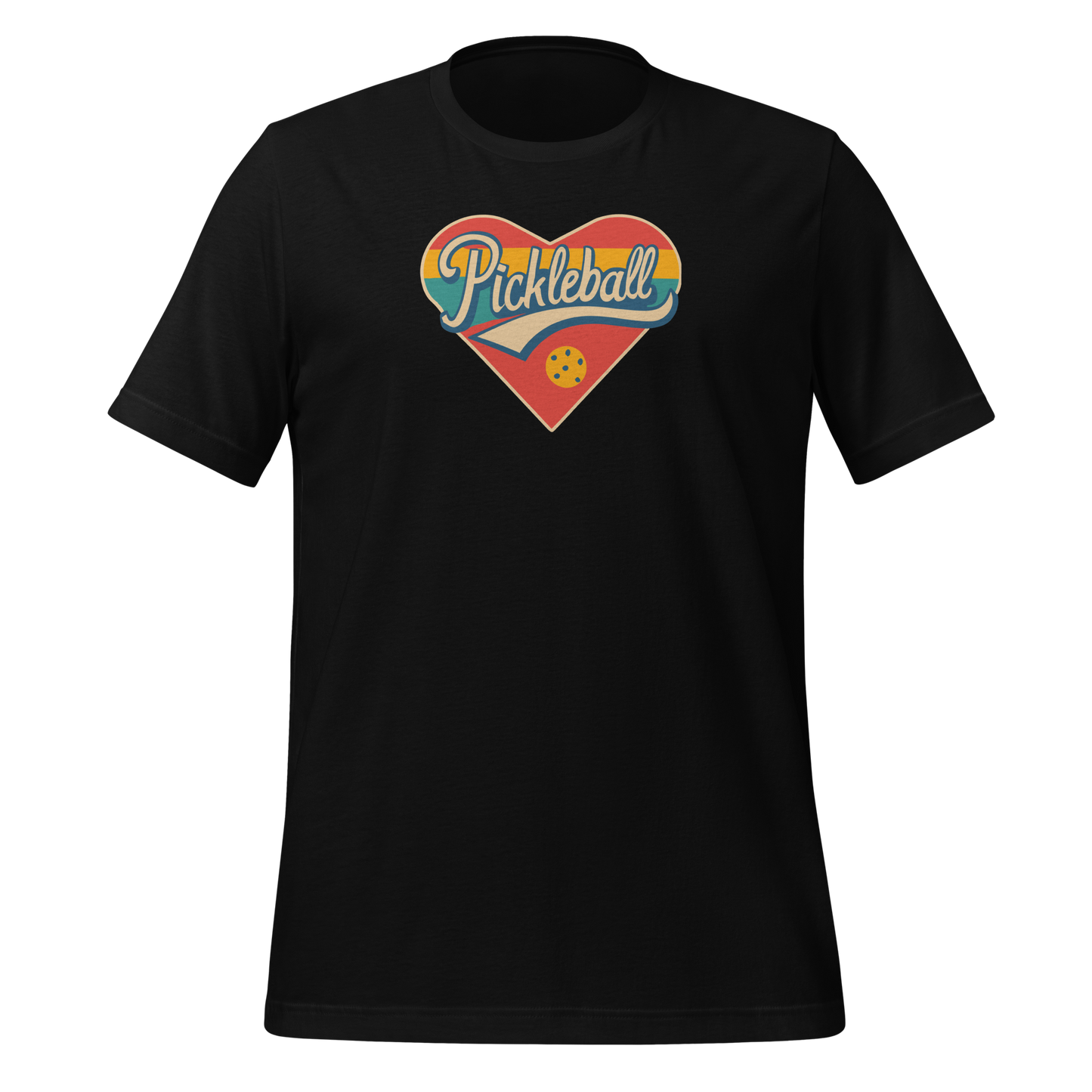 Pickleball Love Heart Retro Unisex t-shirt