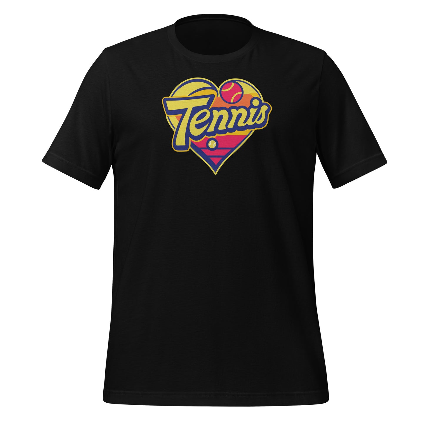 Retro Heart Tennis T-Shirt | Classic Sunset Court Style