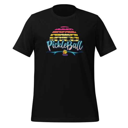 Retro Sunset Pickleball Tee - Beach Vibes Edition