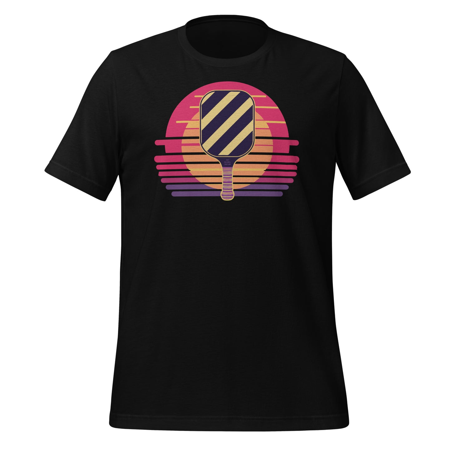 Retro Pickleball Paddle Sunset Tee