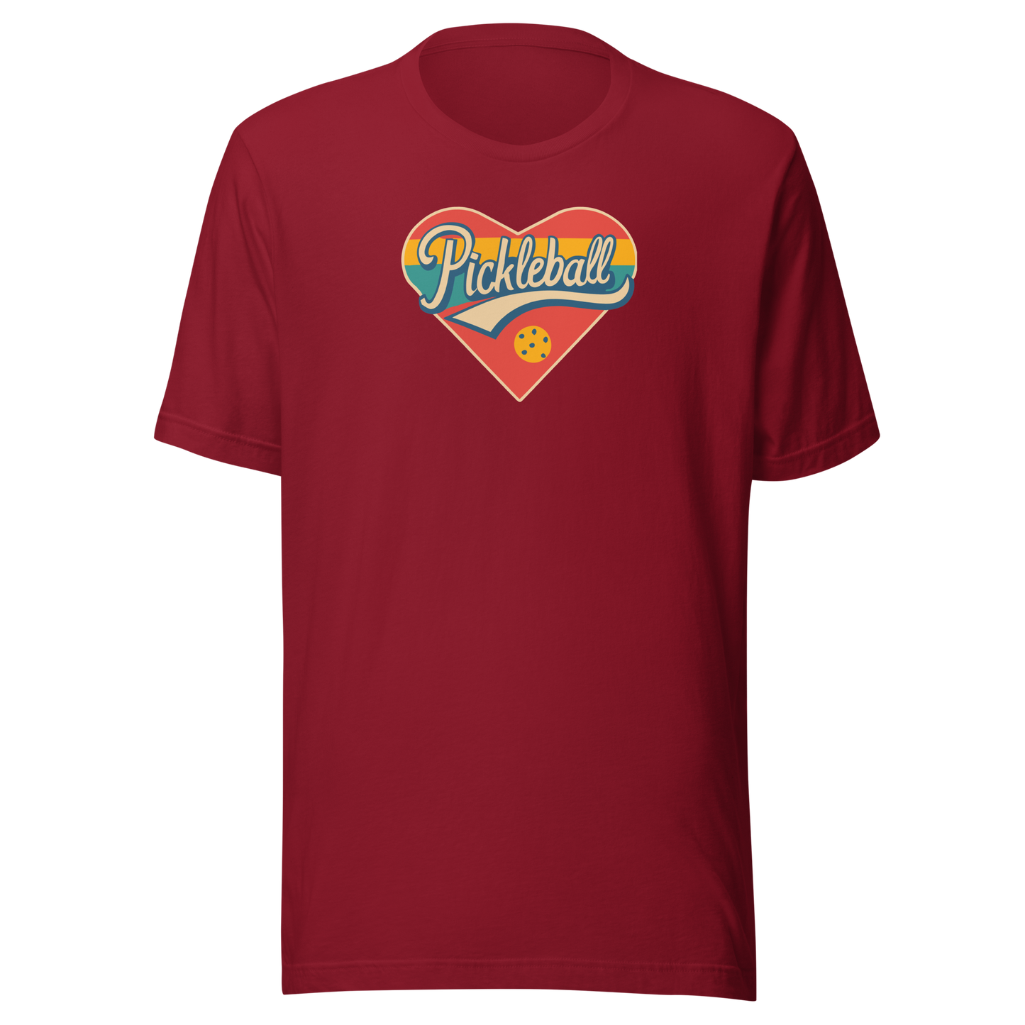 Pickleball Love Heart Retro Unisex t-shirt