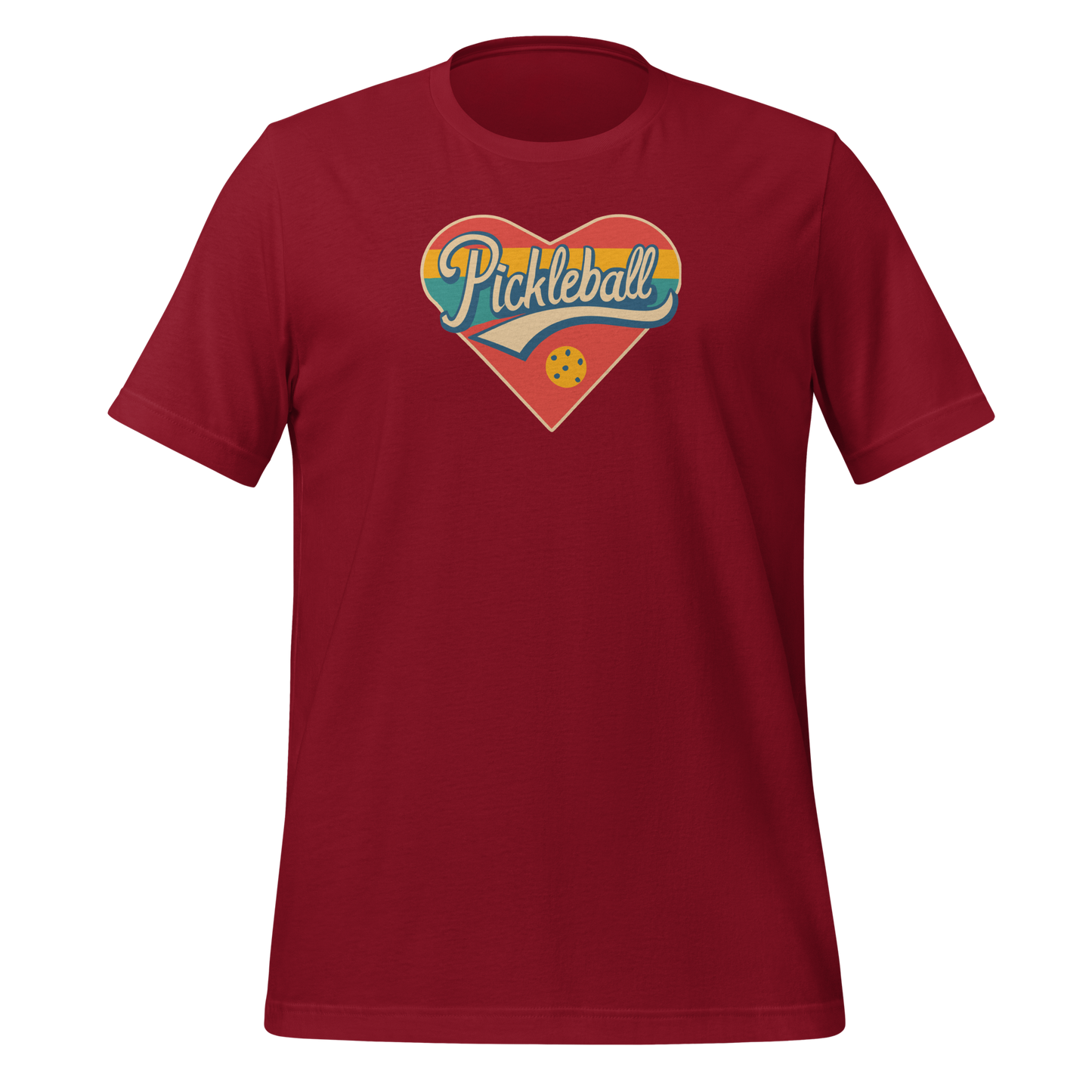 Pickleball Love Heart Retro Unisex t-shirt