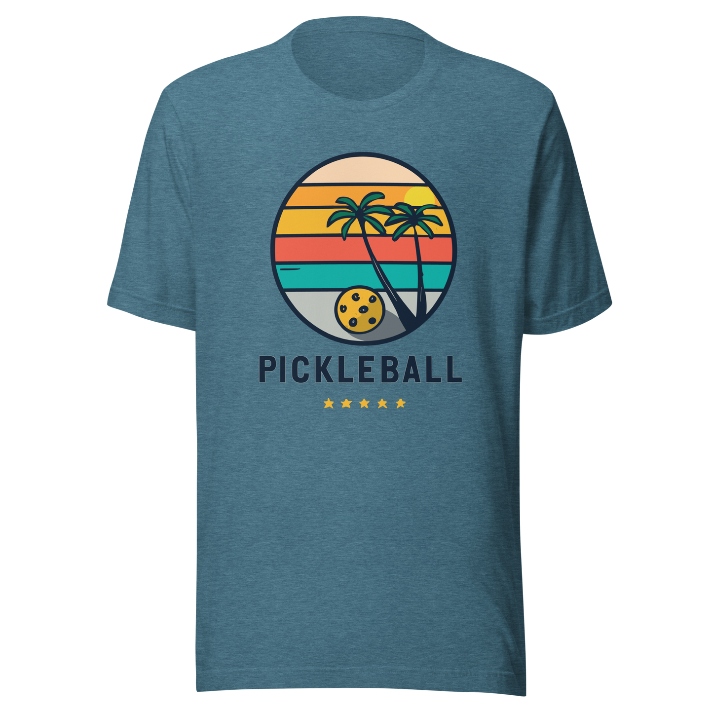 Pickleball on the Beach Retro Unisex t-shirt